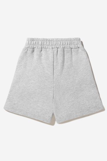Boys Cotton Logo Bermuda Shorts in Grey