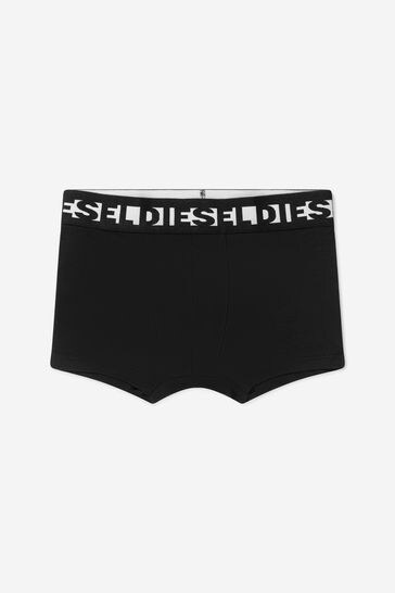 Boys Cotton Boxer Shorts 3 Pack in Black