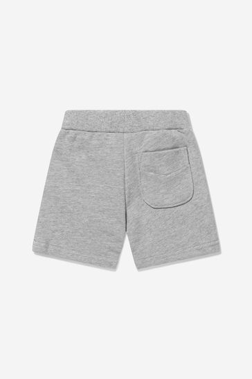 Baby Boys Cotton Logo Shorts in Grey