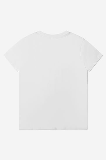 Boys Jersey Logo Print T-Shirt in White