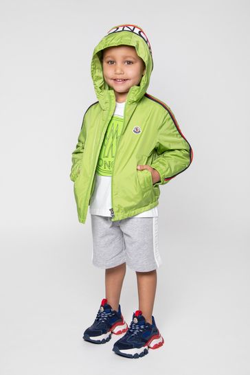 Boys Branded Hattab Rain Jacket in Green