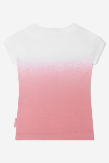 Baby Girls Jersey Dip Dye Logo T-Shirt in Pink