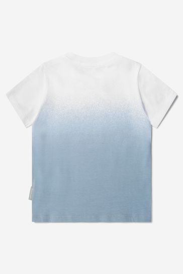 Baby Girls Jersey Dip Dye Logo T-Shirt in Blue