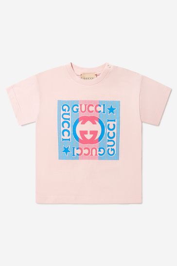 Baby Cotton Jersey Logo T-Shirt in Pink