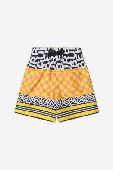 Montage Print Swim Shorts in Yellow