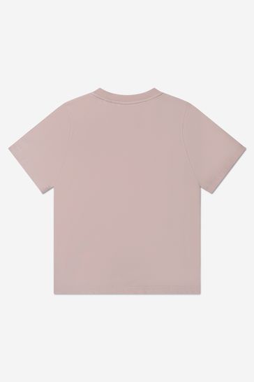 Girls Cotton Jersey Logo T-Shirt in Pink