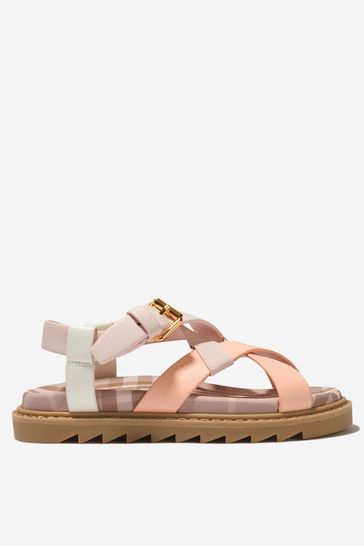 Girls Vintage Check and Leather Sandals