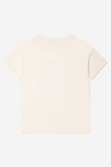 Girls Organic Cotton Tiger T-Shirt in Cream