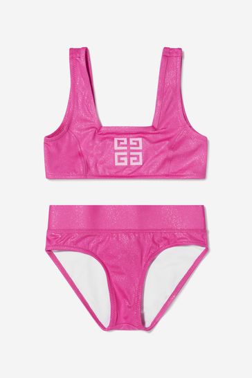 Girls Logo Print Bikini in Pink