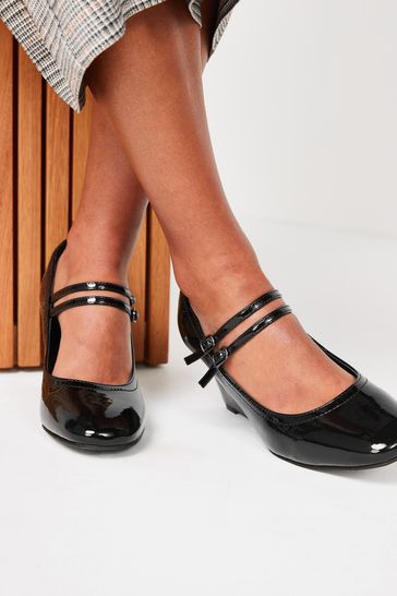 Comfortable black outlet wedge heels