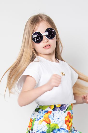 Girls Adaptable Sunglasses With Case in White