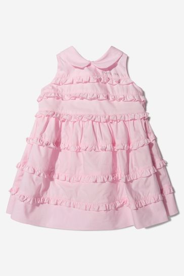 Monnalisa Baby Girls Pink Cotton Sleeveless Dress