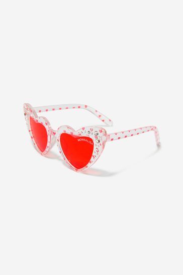 Girls Heart Sunglasses With Case in Ivory