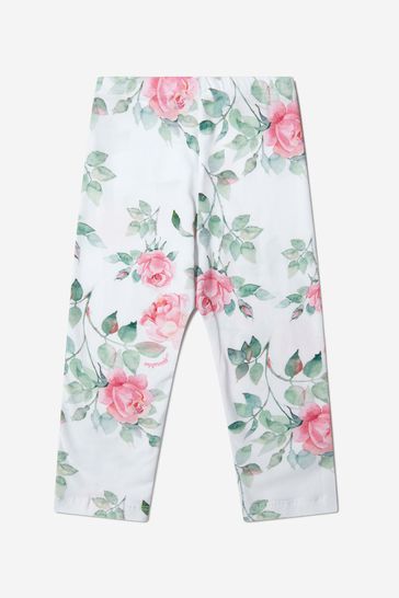 Girls Cotton Jersey Rose Bloom Leggings