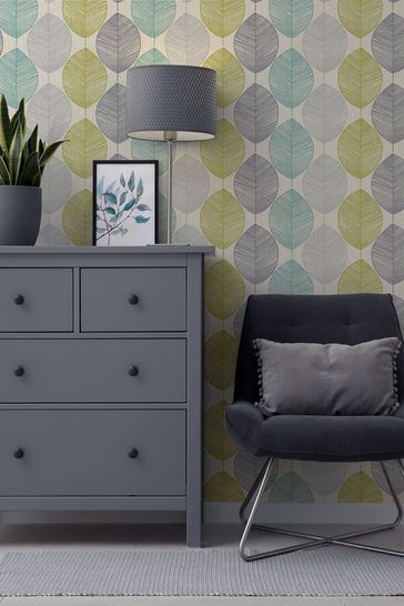 Buy Arthouse Retro Leaf Wallpaper from the Next UK online shop