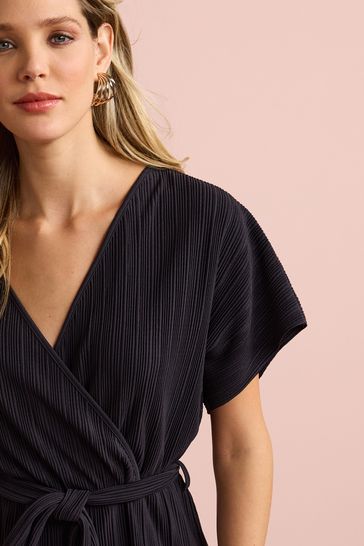 Buy Short Sleeve Pliss Jumpsuit from Next