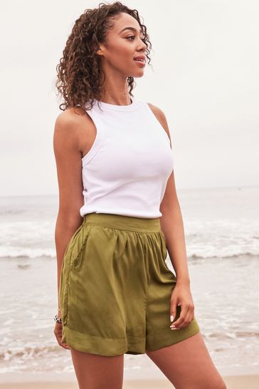 Elasticated waist shorts womens outlet uk