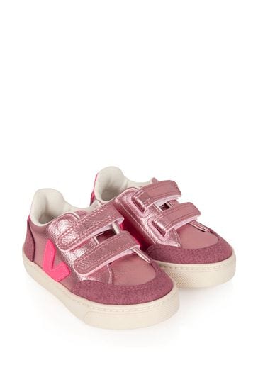 Berri Consume Resignation Veja Veja Girls Leather Trainers in Pink | Childsplay Clothing Germany