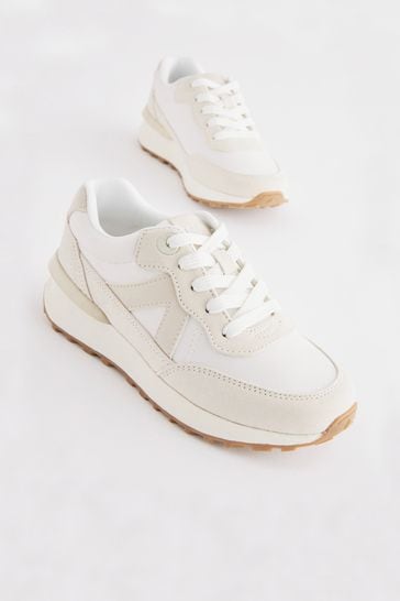 Neutral Mix Lace Up Chunky Trainers