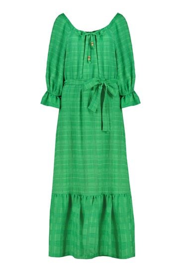 Buy F☀F Green Textured Midi Dress from ...