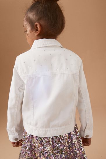 Girls white jean vest cheap