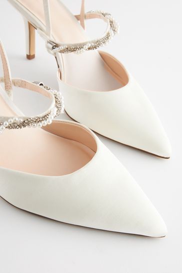 Buy Forever Comfort Wedding Satin Embellished Heel Bridal Shoes from Next