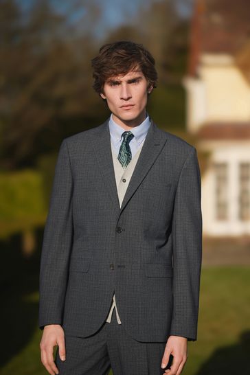 Wool blend check jacket online