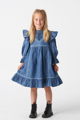 Buy Angel & Rocket Blue Embroidered Yoke Dress from the Next UK online shop