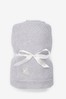 The Little Tailor Grey Baby Knitted Lined Shawl Blanket