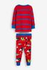 Blue/Red Stripe Vehicles Snuggle Pyjamas 3 Pack (9mths-12yrs)