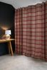 Red Tweedy Cranford Eyelet Lined Curtains