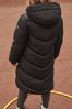 Black Regular Length Shower Resistant Chevron Duvet Padded Coat (2-16yrs)