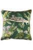 Evans Lichfield Green Jungle Leopard Velvet Polyester Filled Cushion