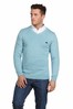 Raging Bull Sea Blue V-Neck Cotton Cashmere Sweater