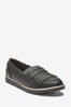 Black Wide Fit (G) School Tassel Loafers