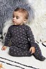 The Little Tailor Grey Jersey Print Rocking Horse Sleepsuit