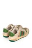 Kids Beige and Pink Leather Screener Trainers