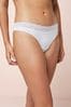 White Thong Lace Trim Cotton Blend Knickers 4 Pack