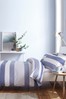 Catherine Lansfield Blue Newquay Stripe Easy Care Duvet Cover and Pillowcase Set