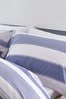 Catherine Lansfield Blue Newquay Stripe Easy Care Duvet Cover and Pillowcase Set
