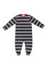The Essential One Baby Boys Sleepsuit In Grey/Navy Stripe