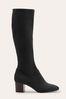 Boden Black Round Toe Stretch crossover-strap Boots