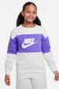 Nike White/Purple Sweatshirt And Shorts Set
