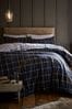 Catherine Lansfield Blue Brushed Cotton Tartan Check Duvet Cover and Pillowcase Set