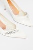 Ted Baker Sparkal Cream Jewel Satin Mid Heel Court Shoes