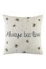 Evans Lichfield White Bee-Lieve Printed Polyester Filled Cushion