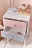 Quinn Pink/Grey Painted Wood Bedside Table with 2 Drawers
