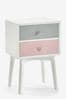 Quinn Pink/Grey Painted Wood Bedside Table with 2 Drawers