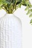 White Artificial Flowers Mix In Ceramic Vase