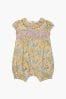 Trotters Elysian Day smocked cotton romper - Yellow